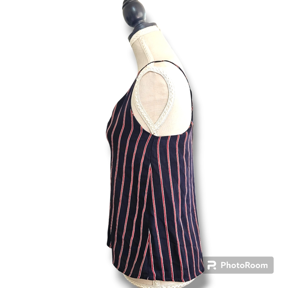 Mint | Pre Loved Singlet in Navy and red Stripe | Size 6 - Picture 3 of 6